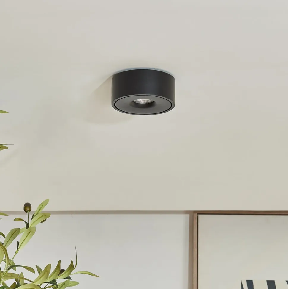 Arcchio LED-loftlampe Rotari, Ø 12 cm, op & ned, sort