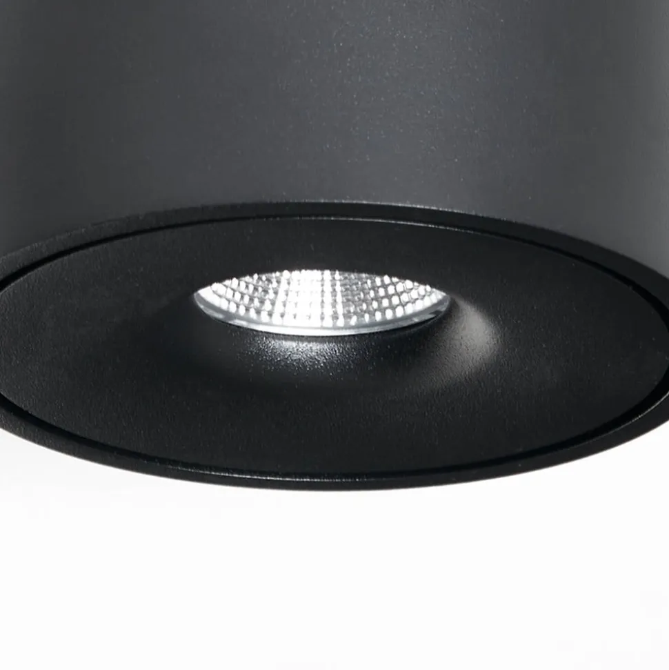 Arcchio LED-loftlampe Rotari, Ø 12 cm, op & ned, sort