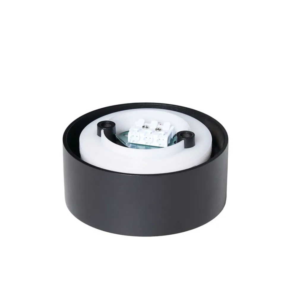 Arcchio LED-loftlampe Rotari, Ø 12 cm, op & ned, sort