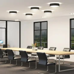 Arcchio LED-loftlampe Vanida, sort, Ø 40 cm, op/ned