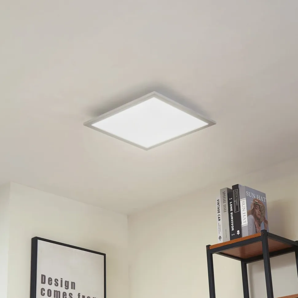 Arcchio LED-panel Lyndra, 40 cm, sølv, aluminium, dæmpbar, CCT