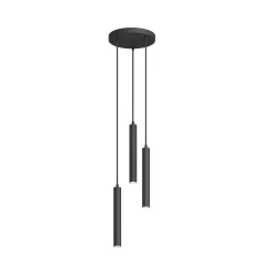 Arcchio LED-pendellampe Franka, 3 lyskilder, Ø 24 cm, sort