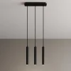 Arcchio LED-pendellampe Franka, 3 lyskilder, lang, sort, aluminium
