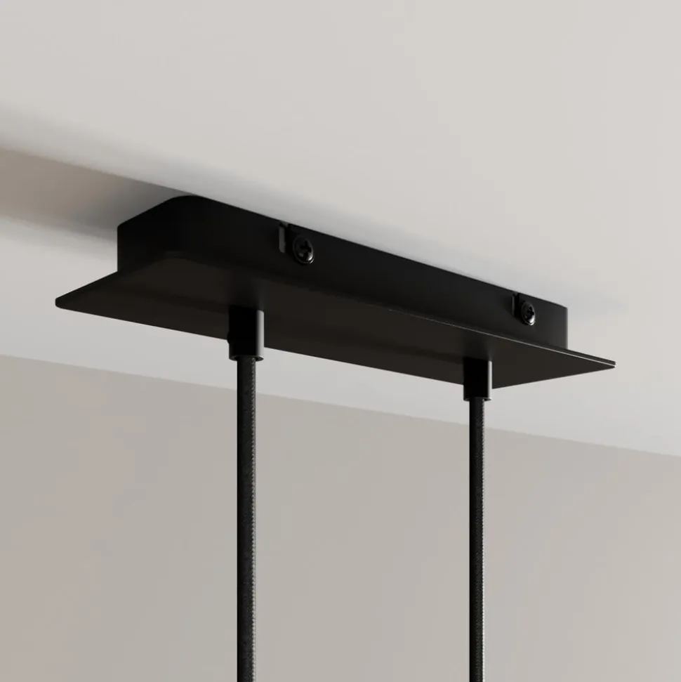 Arcchio LED-pendellampe Franka, 2 lyskilder, sort, aluminium
