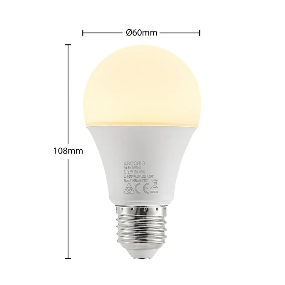 Arcchio LED-pære E27 A60 9,5W opal 3.000K 1055lm
