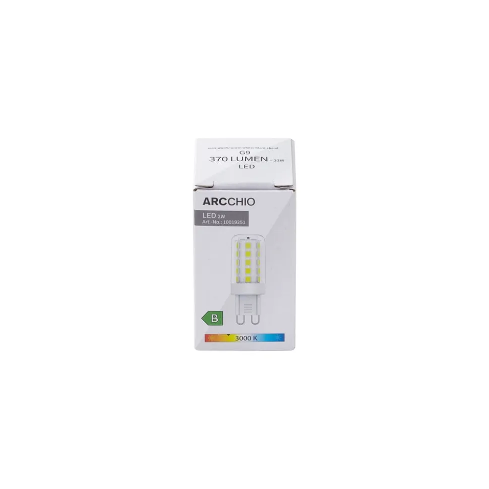 Arcchio LED-pære, G9, 3.000 K, 2 W, klar, 370 lm