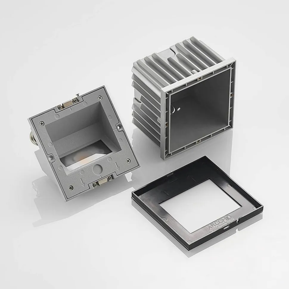 Arcchio LED-vægindbygningslampe Zamo, sort, 11 cm, IP65