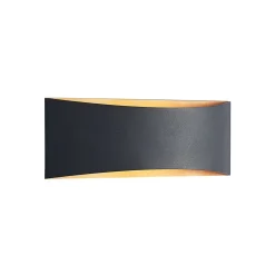 Arcchio LED-væglampe Jelle, 27 cm, sort/guld, op/ned