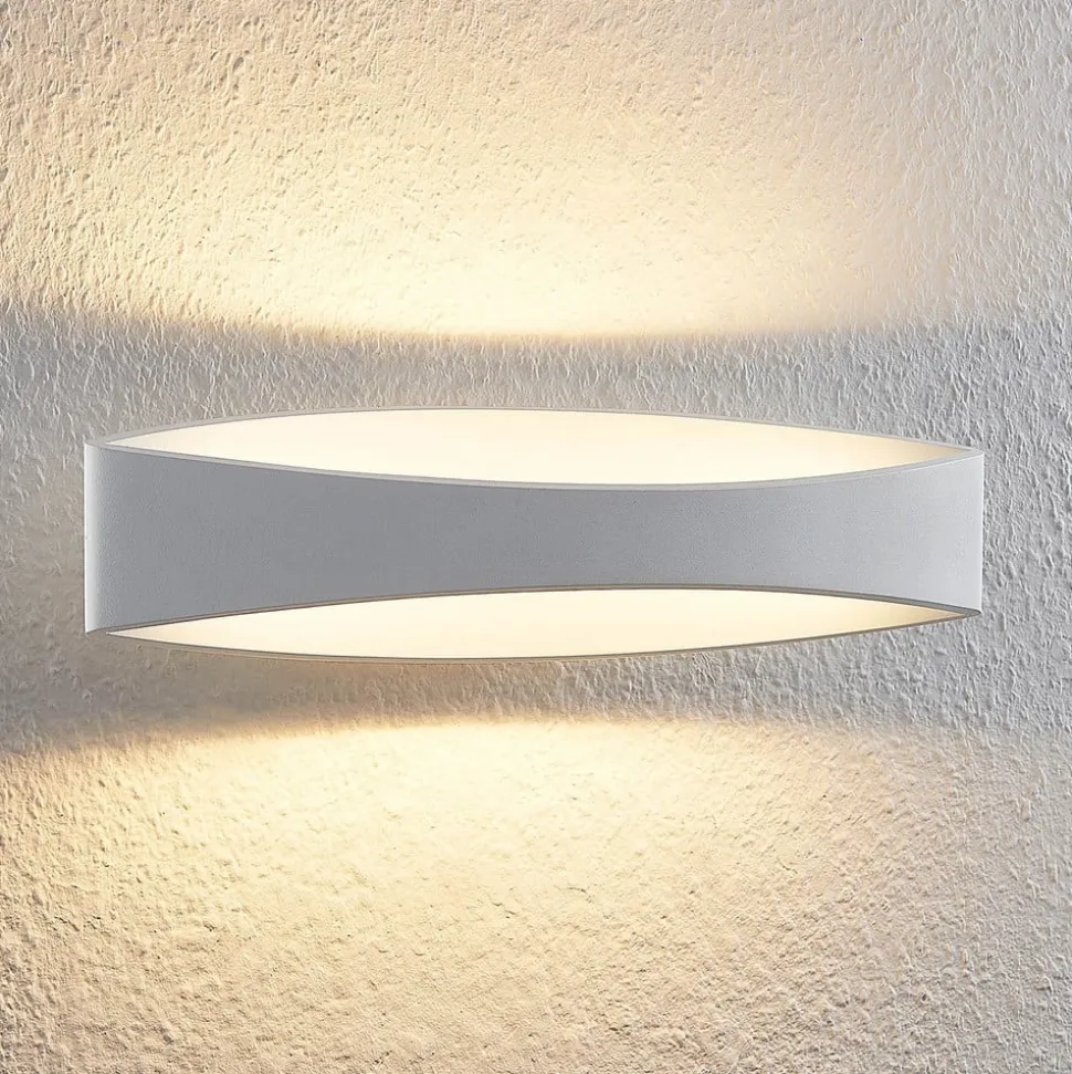 Arcchio LED-væglampe Jelle, 44 cm, hvid, metal, op/ned