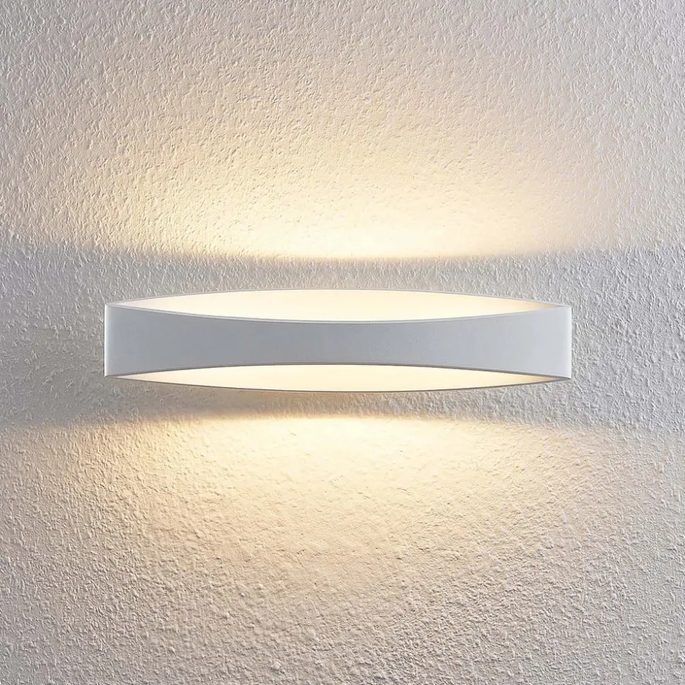 Arcchio LED-væglampe Jelle, 44 cm, hvid, metal, op/ned