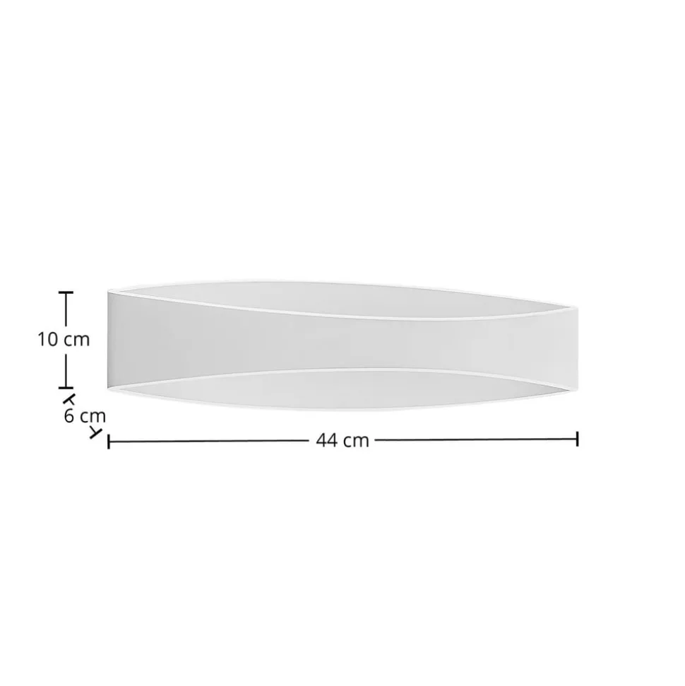 Arcchio LED-væglampe Jelle, 44 cm, hvid, metal, op/ned