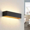 Arcchio LED-væglampe Karam, 37 cm, sort, metal, op/ned
