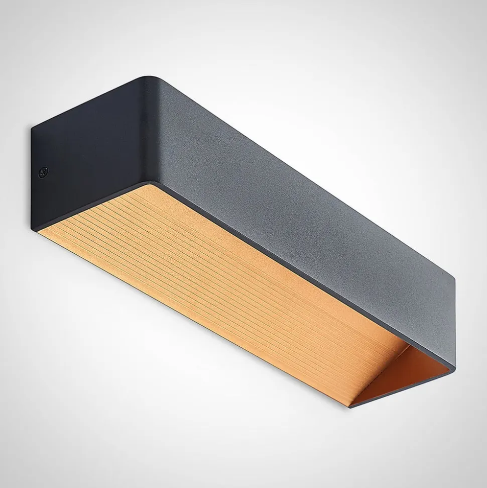 Arcchio LED-væglampe Karam, 37 cm, sort, metal, op/ned