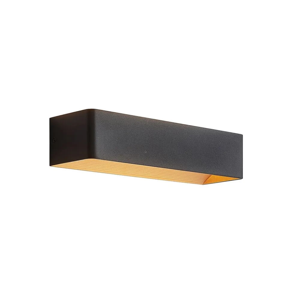Arcchio LED-væglampe Karam, 37 cm, sort, metal, op/ned