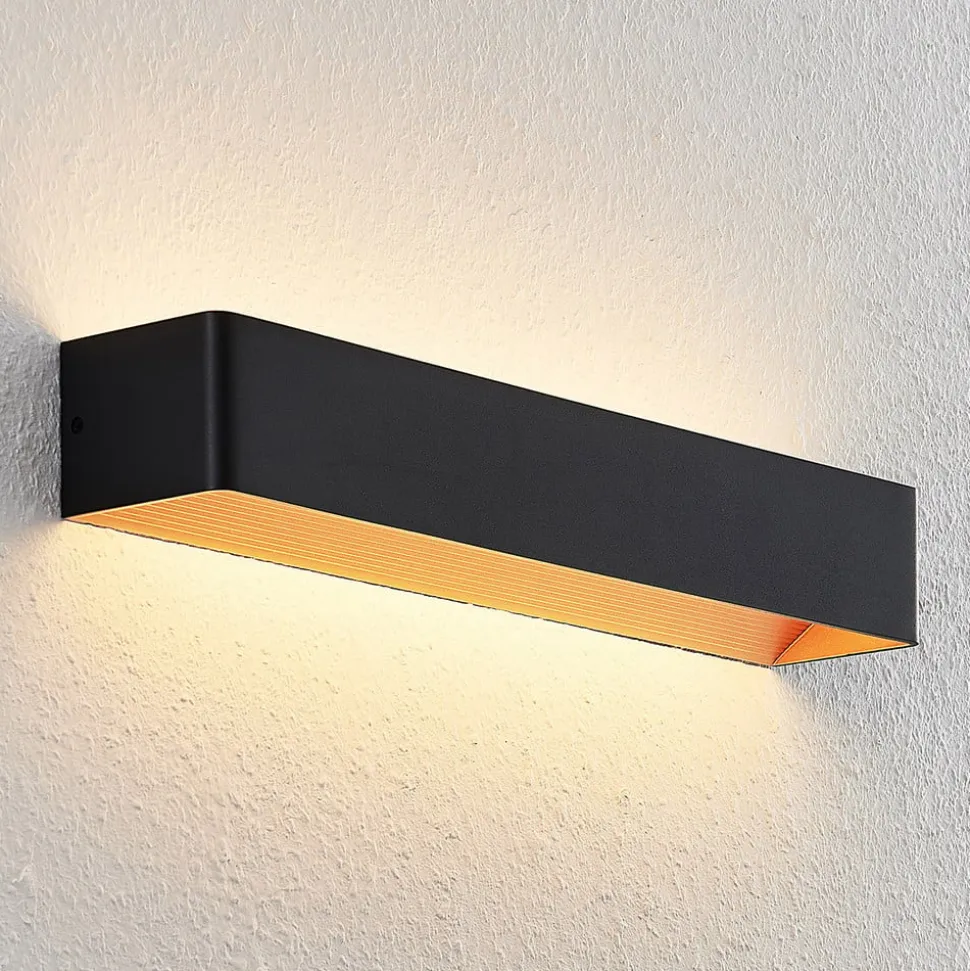 Arcchio LED-væglampe Karam, 53 cm, sort, metal, op/ned