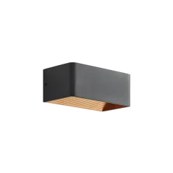 Arcchio LED-væglampe Karam, 20 cm, sort, metal, op/ned