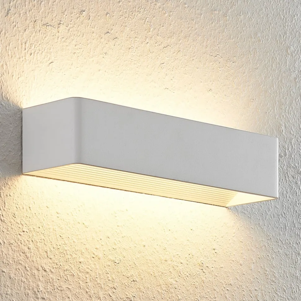 Arcchio LED-væglampe Karam, 37 cm, hvid, metal, op/ned