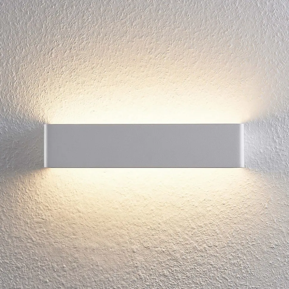 Arcchio LED-væglampe Karam, 37 cm, hvid, metal, op/ned