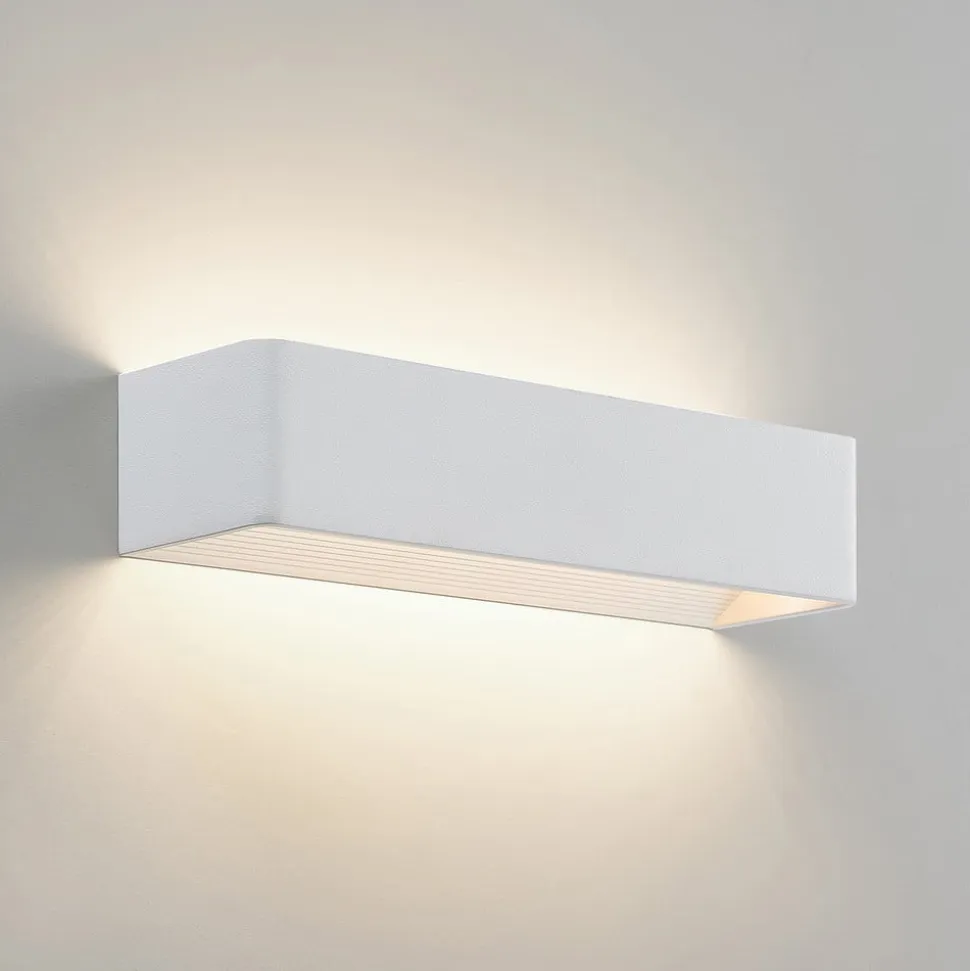 Arcchio LED-væglampe Karam, 37 cm, hvid, metal, op/ned