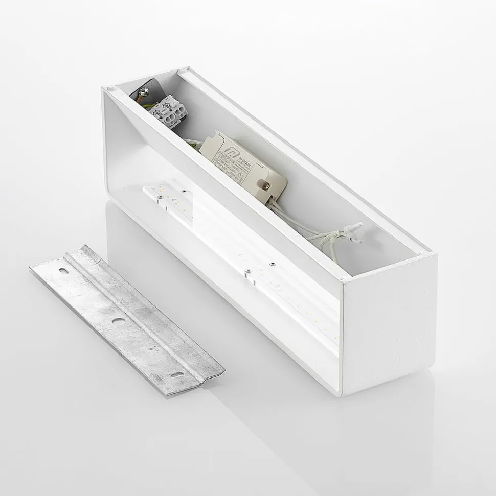 Arcchio LED-væglampe Karam, 37 cm, hvid, metal, op/ned