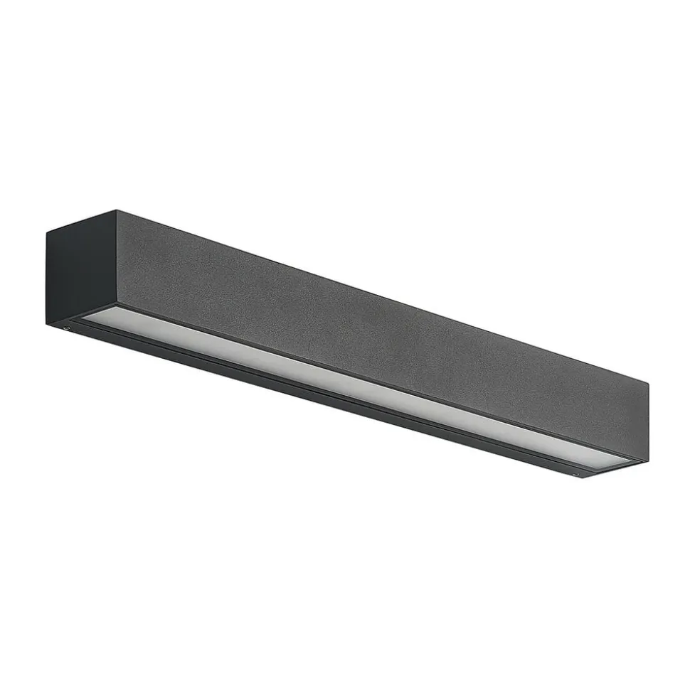 Arcchio LED-væglampe Lengo, 50 cm, 2 lyskilder, antracit, CCT