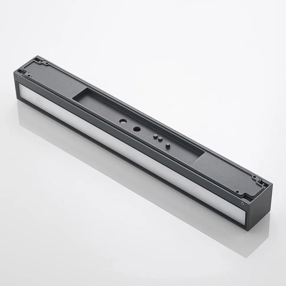 Arcchio LED-væglampe Lengo, 50 cm, 2 lyskilder, antracit, CCT