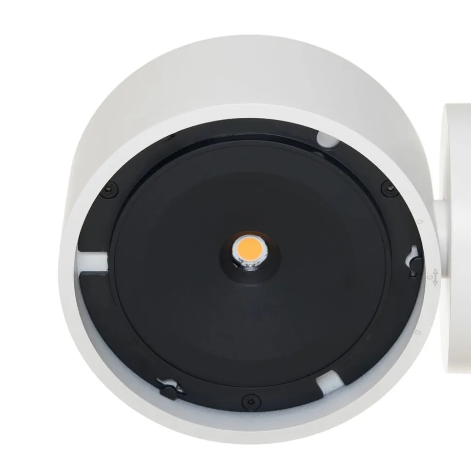Arcchio LED-væglampe Rotari, linse, op/ned, hvid, metal