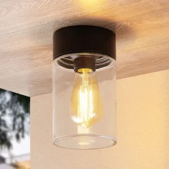 Arcchio Liljana udendørs loftslampe, IP65, sort