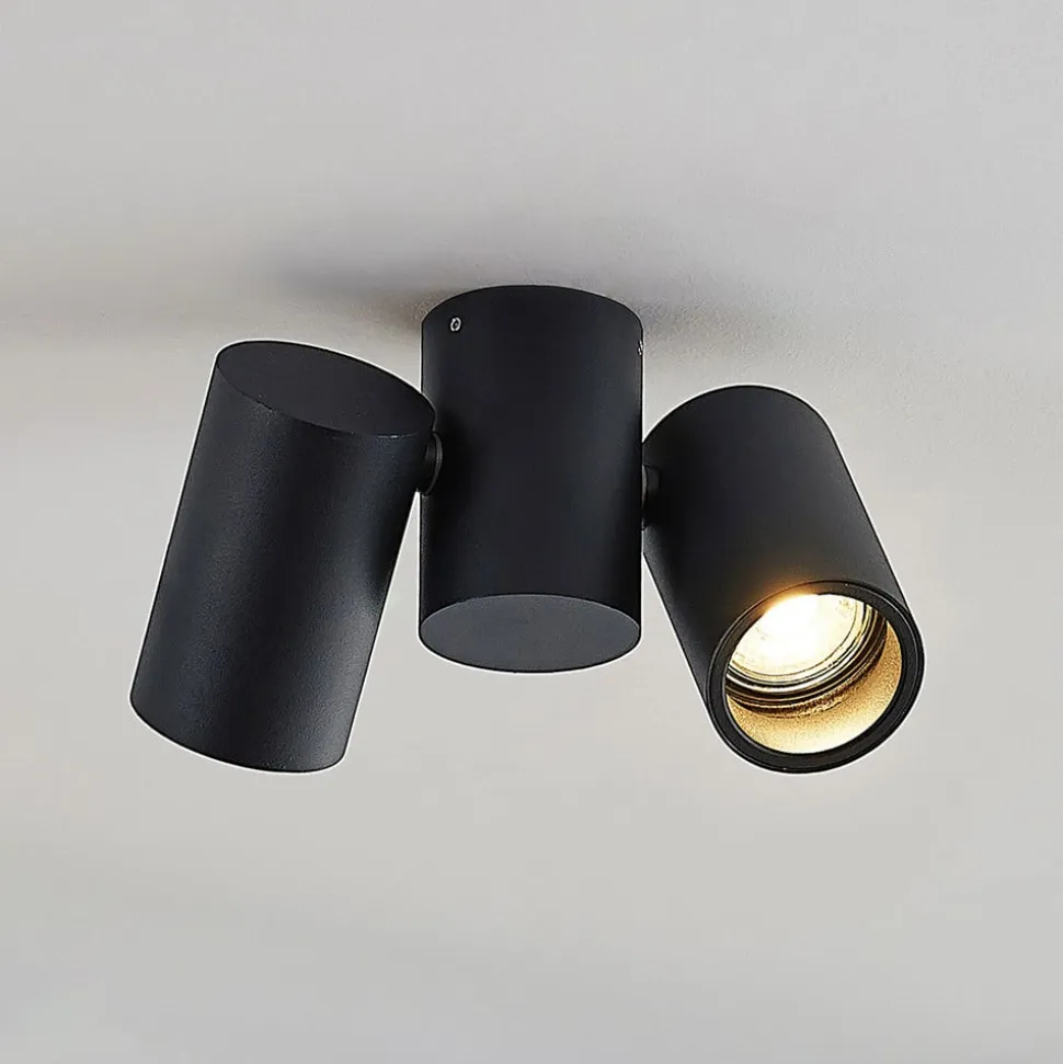 Arcchio loftlampe Gesina, 2-lys, sort, aluminium, 17,5 cm