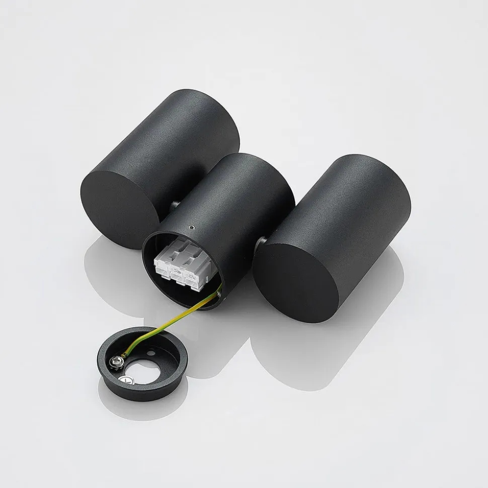 Arcchio loftlampe Gesina, 2-lys, sort, aluminium, 17,5 cm
