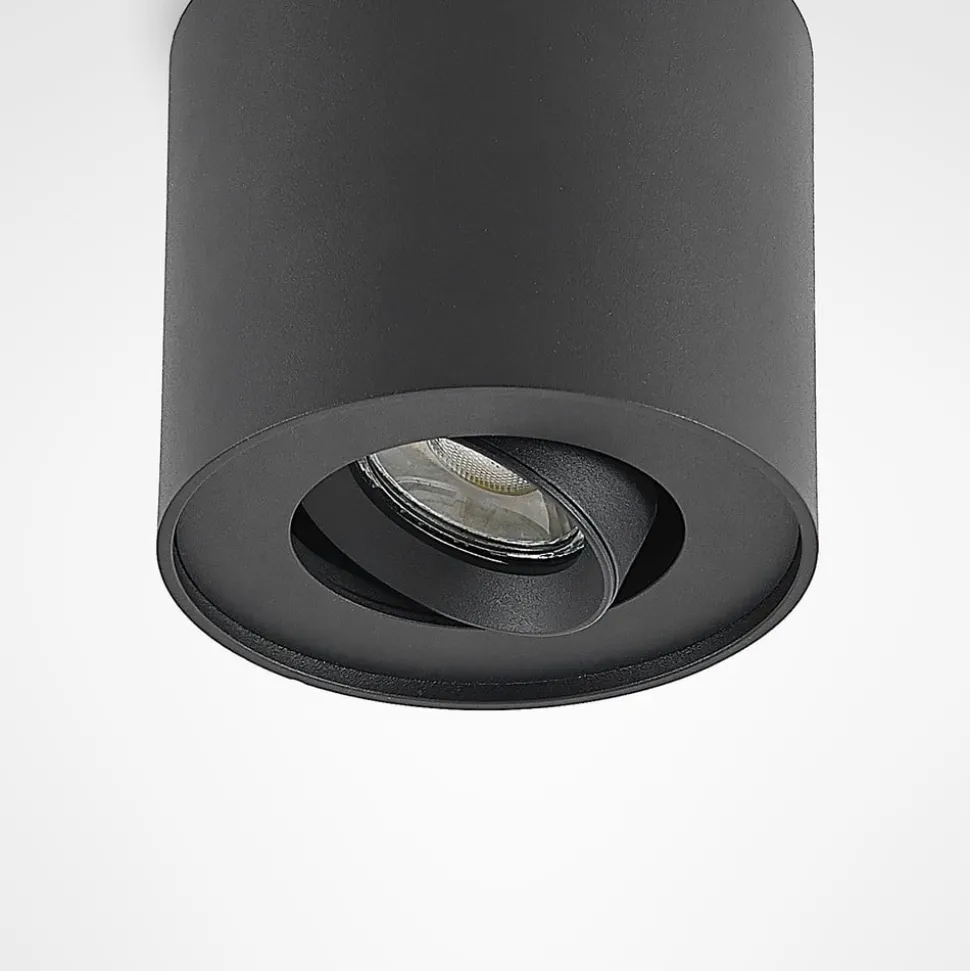 Arcchio loftlampe Walisa, Ø 10 cm, sort, metal, GU10
