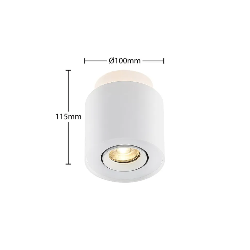 Arcchio loftlampe Walisa, Ø 10 cm, hvid, metal, GU10