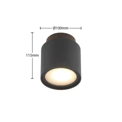 Arcchio loftlampe Walisa, Ø 10 cm, sort, diffuser, GU10