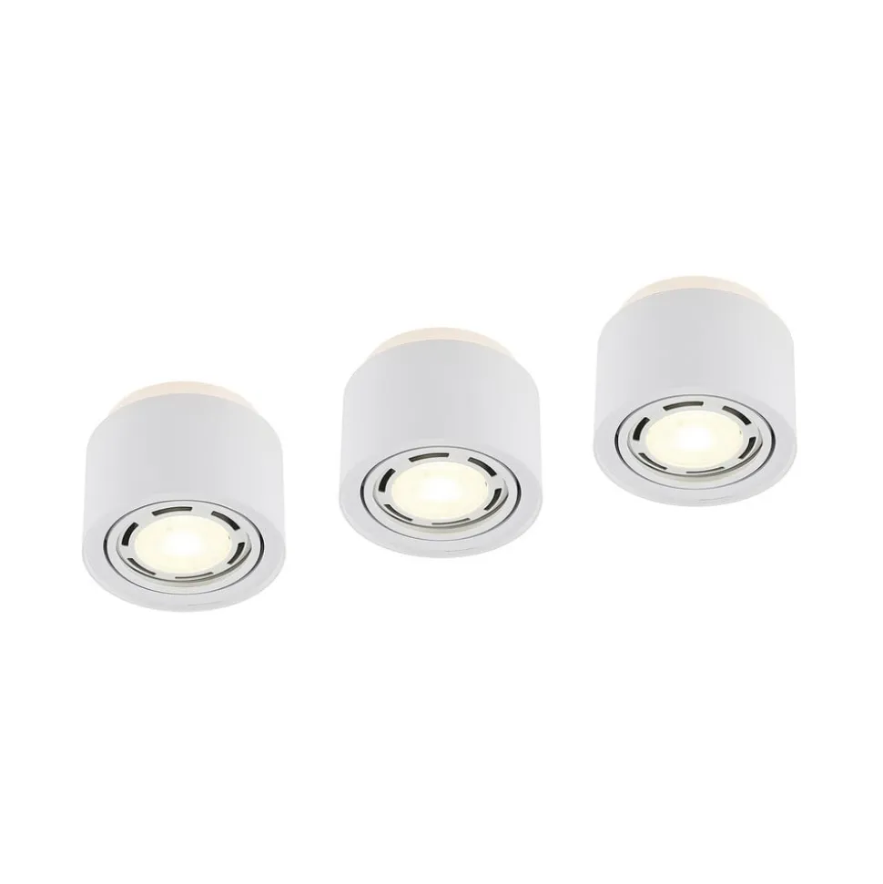 Arcchio loftlampe Walisa, Ø 15 cm, rund, hvid, sæt med 3 stk