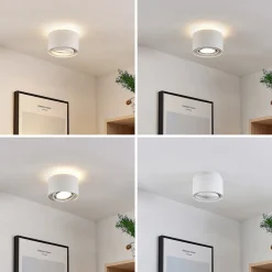 Arcchio loftlampe Walisa, Ø 15 cm, rund, hvid, sæt med 3 stk