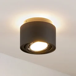 Arcchio loftlampe Walisa, Ø 15 cm, sort, metal, GU10