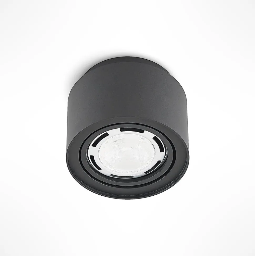 Arcchio loftlampe Walisa, Ø 15 cm, sort, metal, GU10
