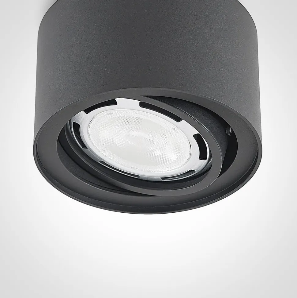 Arcchio loftlampe Walisa, Ø 15 cm, sort, metal, GU10