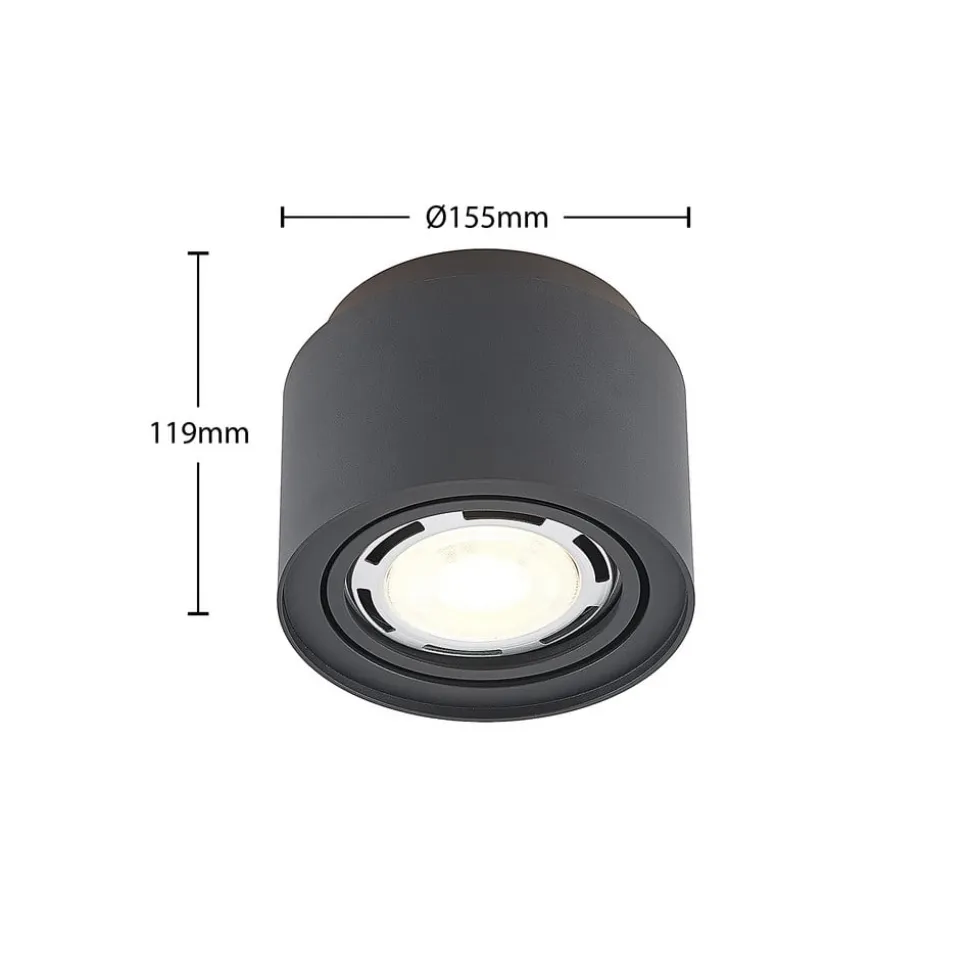 Arcchio loftlampe Walisa, Ø 15 cm, sort, metal, GU10