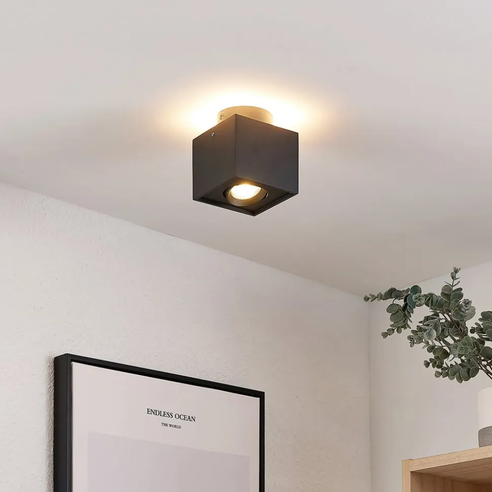 Arcchio loftlampe Walisa, 10 x 10 cm, sort, GU10