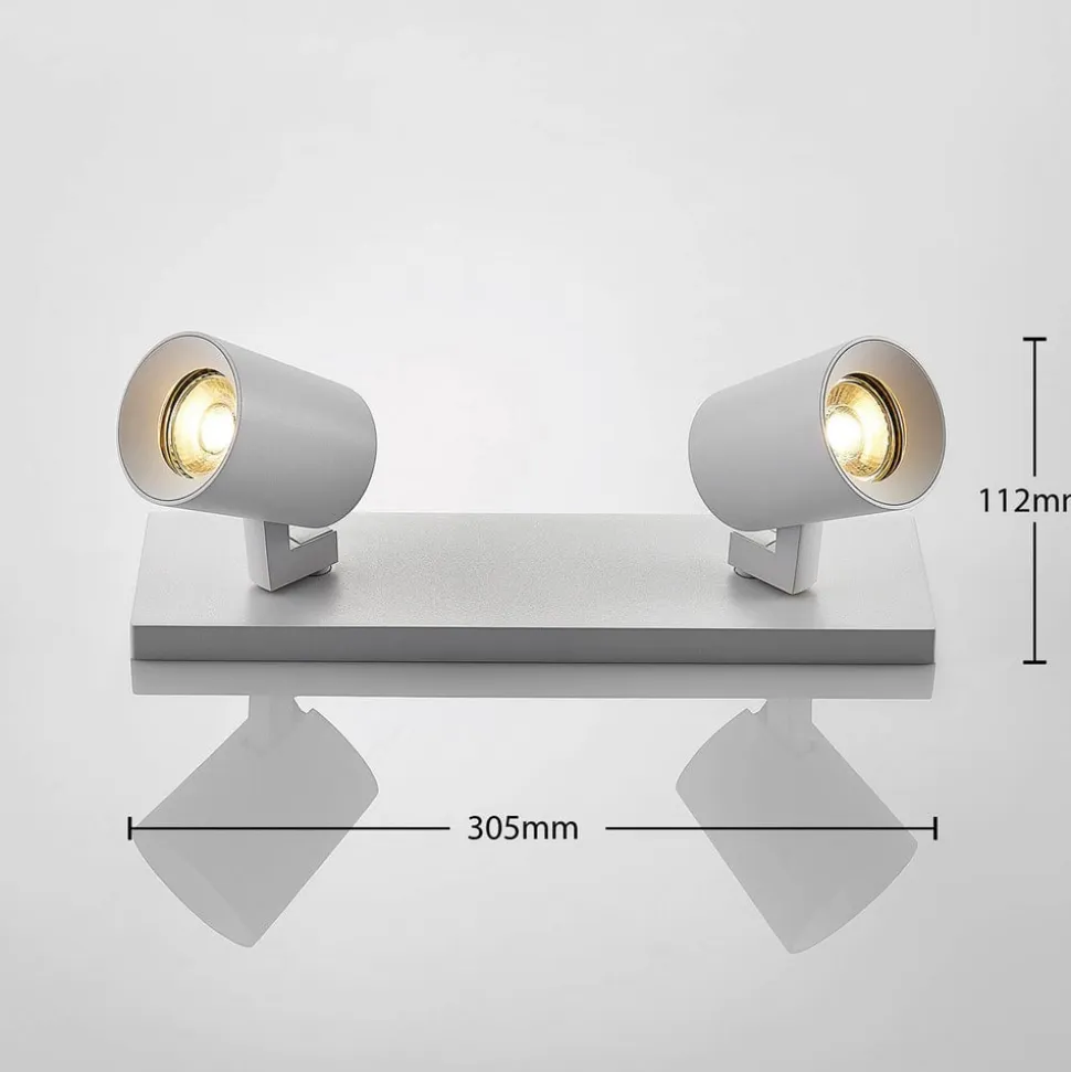 Arcchio loftspot Iavo, 30 cm, hvid, 2 lyskilder, metal