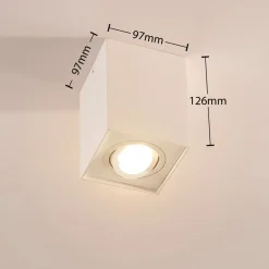 Arcchio loftspot Jolina, kantet, hvid, 13 cm, metal