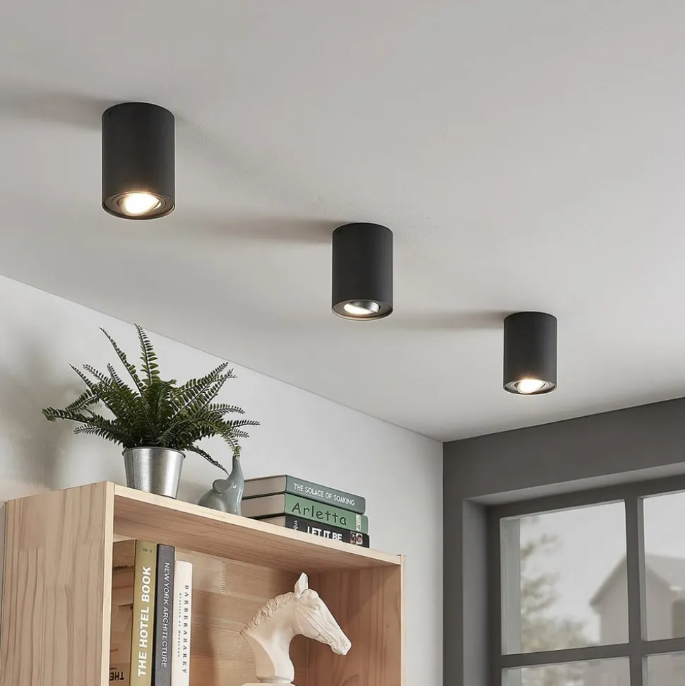 Arcchio loftspot Jolina, rund, antracit, 13 cm, metal