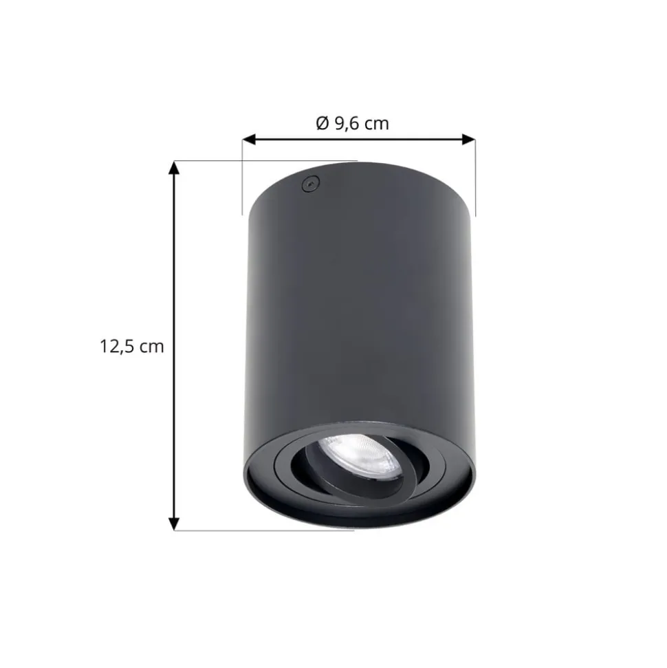 Arcchio loftspot Jolina, rund, antracit, 13 cm, metal
