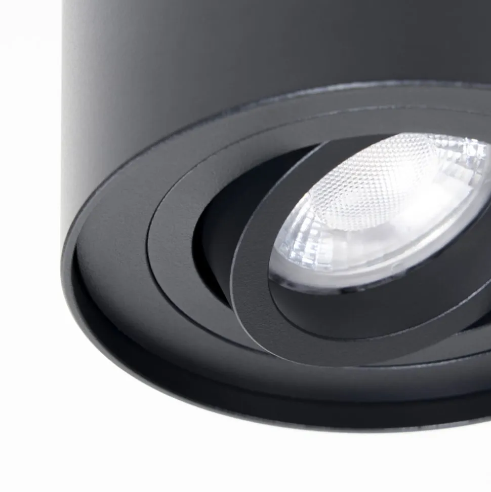 Arcchio loftspot Jolina, rund, antracit, 13 cm, metal