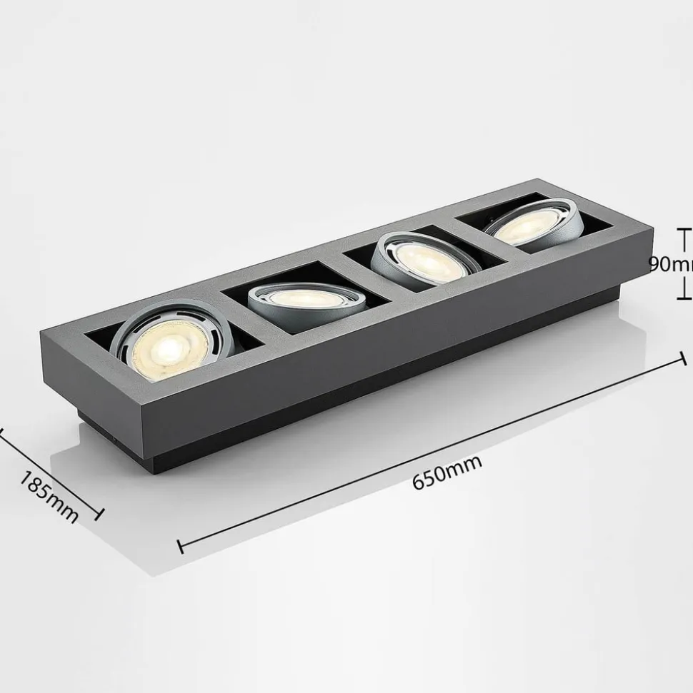 Arcchio loftspot Ronka, 65 cm, 4 lyskilder, grå, GU10