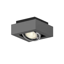 Arcchio loftspot Ronka, grå, 19 cm x 19 cm, GU10
