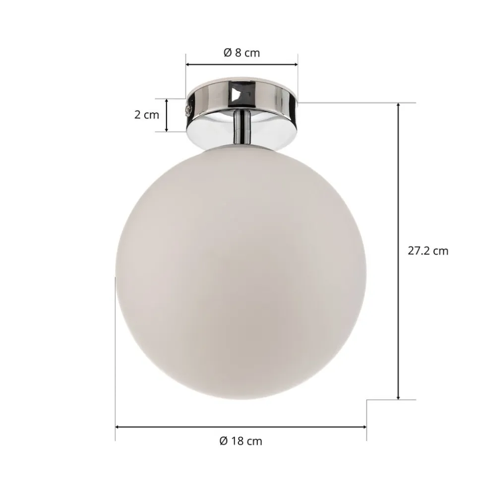 Arcchio Maviris LED-loftlampe til badeværelset, kugle, 18 cm