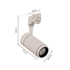 Arcchio Nanna LED-skinnespot, hvid, 3000K, 21W