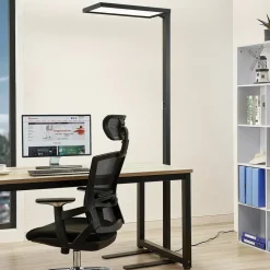 Arcchio Nelus LED-gulvlampe til kontor, sort sensor